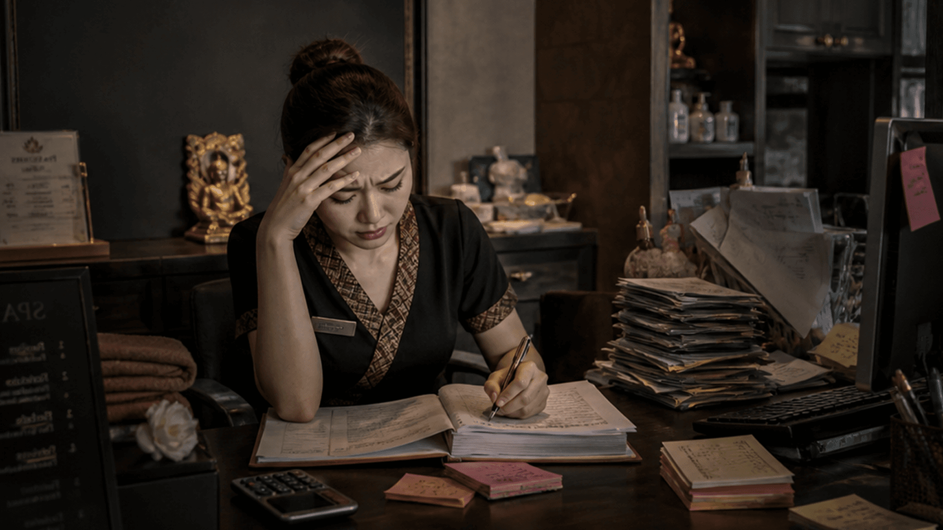 ปัญหาการใช้สมุดจดสำหรับร้านนวด
